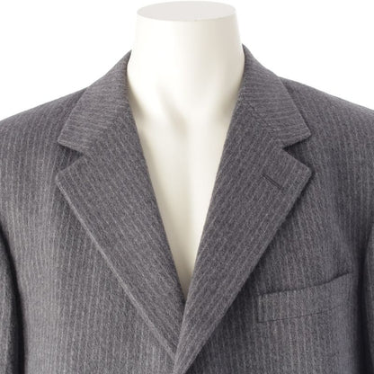 Gianni Versace Angora Wool Flannel Striped Jacket Pant Setup Gray