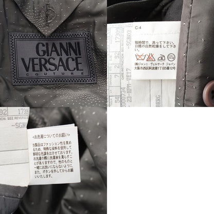 Gianni Versace Angora Wool Flannel Striped Jacket Pant Setup Gray