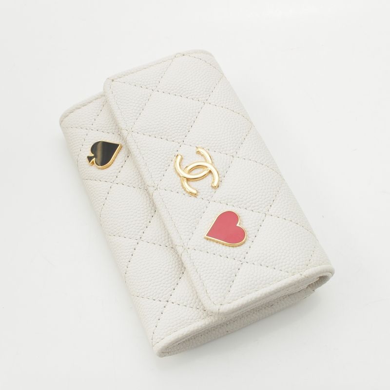 Chanel Caviar Skin Coco Mark Matelasse Heart Spade Trump Card Case Coin Case