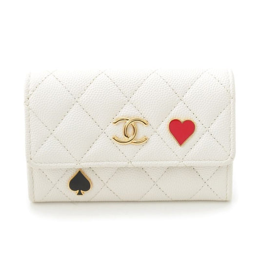 Chanel Caviar Skin Coco Mark Matelasse Heart Spade Trump Card Case Coin Case