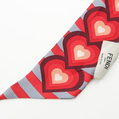 Fendi Lappy Silk Valentine's Day Limited Edition Heart Leather Charm Allover