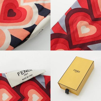 Fendi Lappy Silk Valentine's Day Limited Edition Heart Leather Charm Allover
