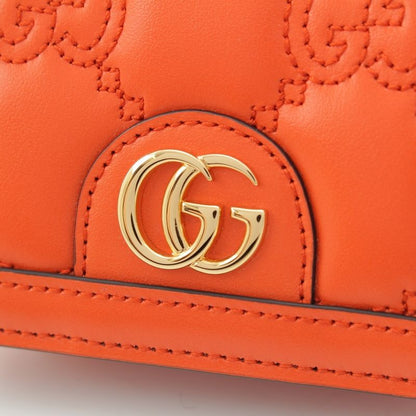 Gucci Leather Ggmatelasse Compact Wallet Fold Wallet 723786 Orange