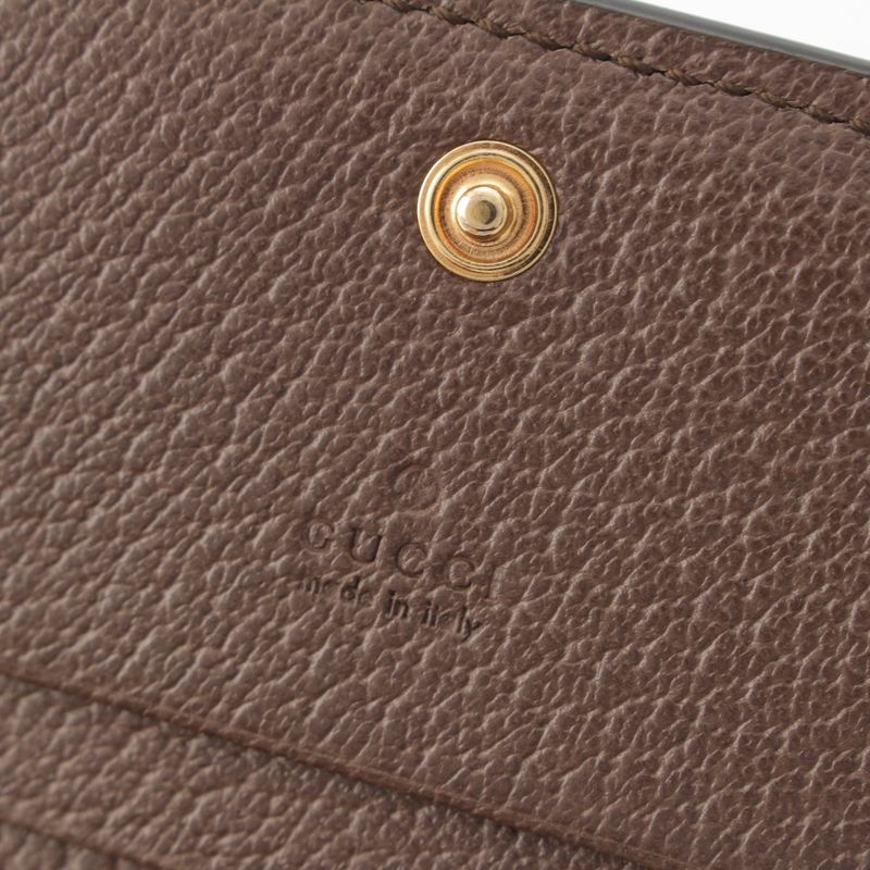 Gucci PVC X Leather GG Supreme Compact Wallet Bifold Wallet 523155 Beige