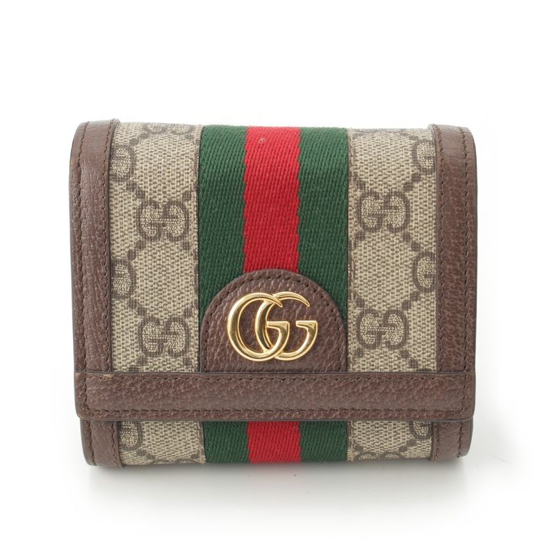 Gucci Ophidia PVC X Leather GG Supreme Ggcompact Wallet Bifold Wallet 598662