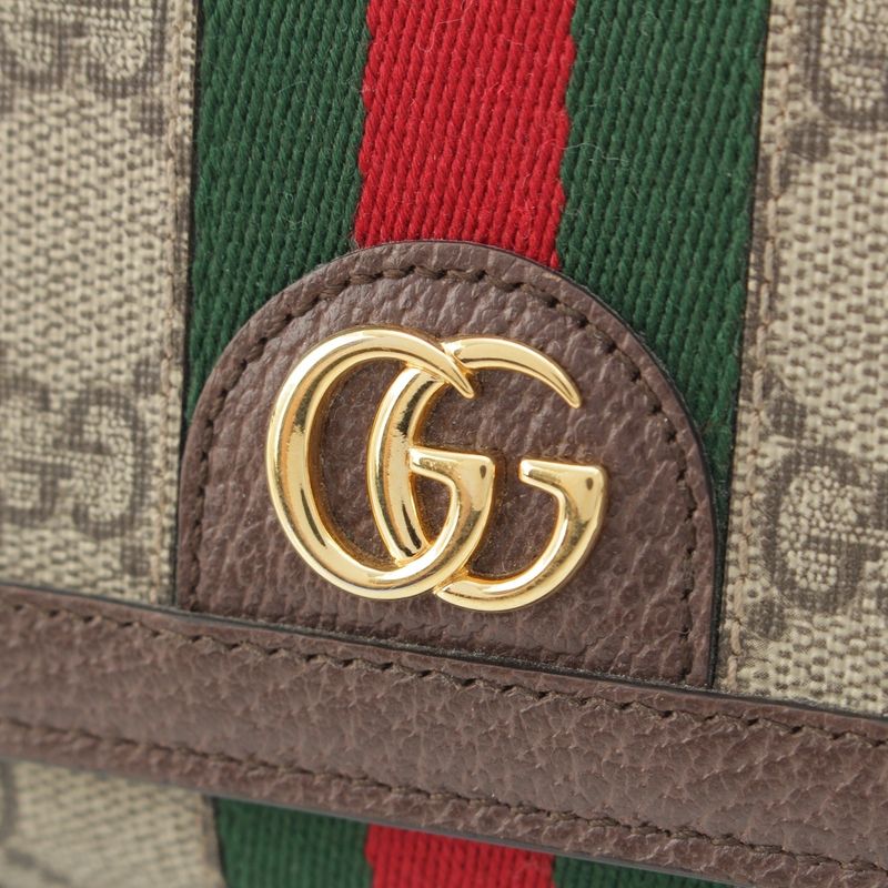 Gucci Ophidia PVC X Leather GG Supreme Ggcompact Wallet Bifold Wallet 598662