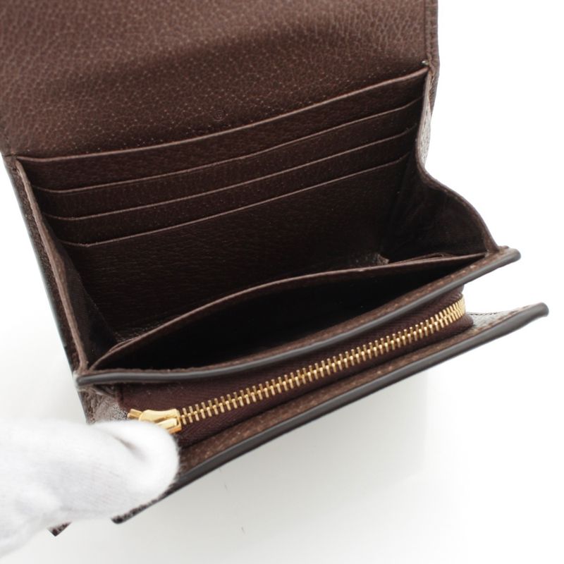 Gucci Ophidia PVC X Leather GG Supreme Ggcompact Wallet Bifold Wallet 598662