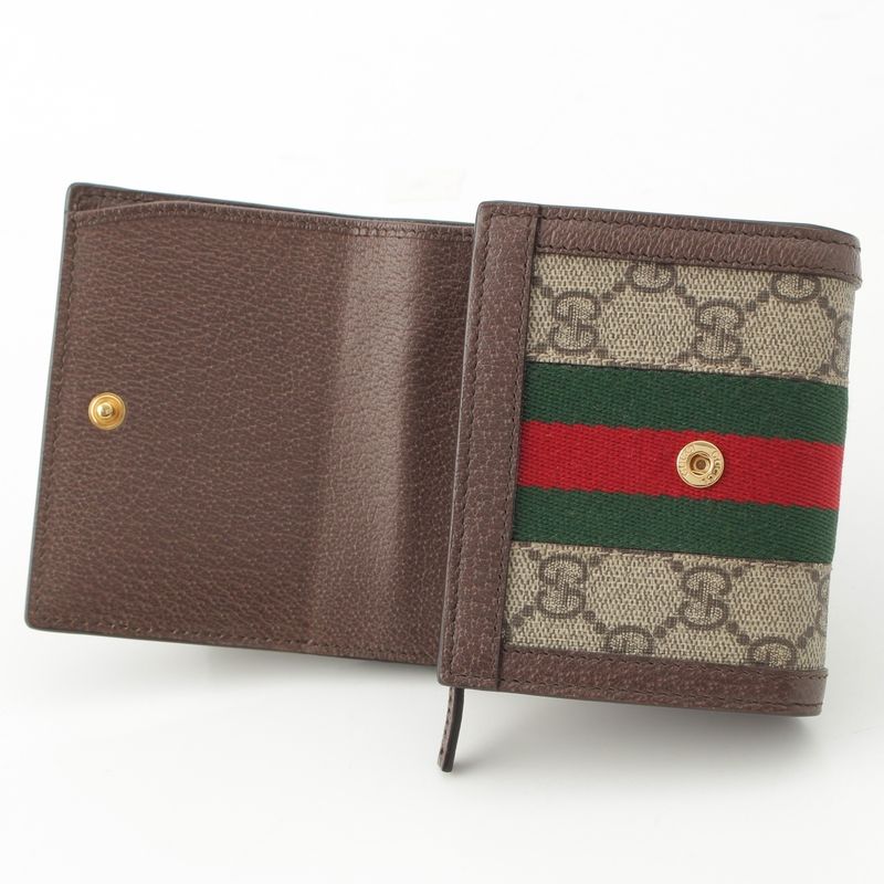 Gucci Ophidia PVC X Leather GG Supreme Ggcompact Wallet Bifold Wallet 598662