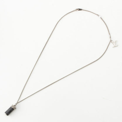 Louis Vuitton Monogram Eclipse Collier Charm Necklace Accessory M63641 Silver