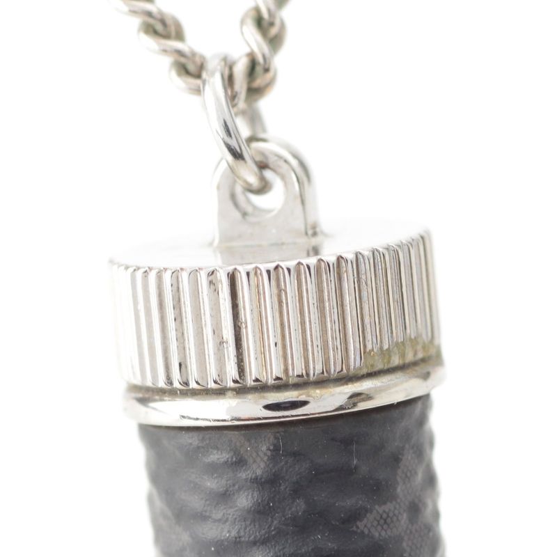 Louis Vuitton Monogram Eclipse Collier Charm Necklace Accessory M63641 Silver