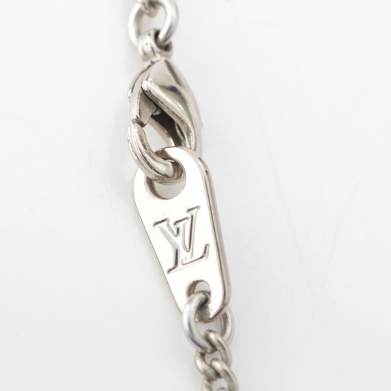 Louis Vuitton Monogram Eclipse Collier Charm Necklace Accessory M63641 Silver