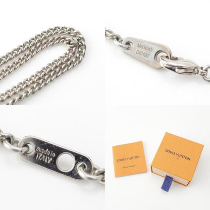 Louis Vuitton Monogram Eclipse Collier Charm Necklace Accessory M63641 Silver