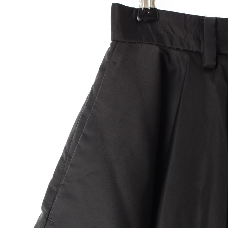 Prada 23 Re Nylon Triangle Logo Flared Long Skirt Bottoms 21x925 Black 36