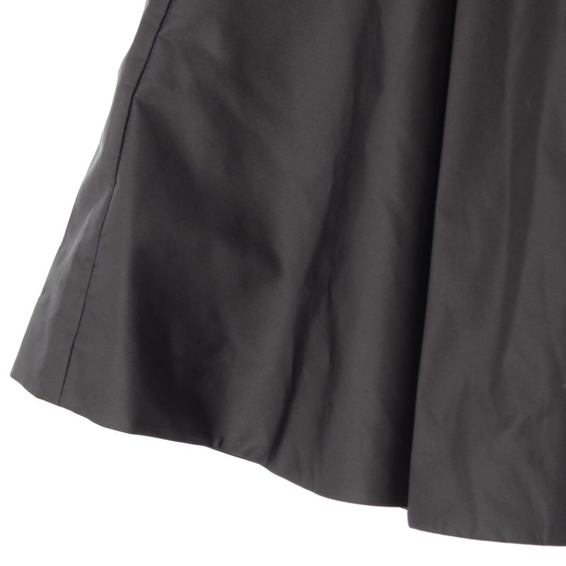 Prada 23 Re Nylon Triangle Logo Flared Long Skirt Bottoms 21x925 Black 36