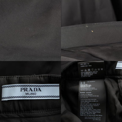 Prada 23 Re Nylon Triangle Logo Flared Long Skirt Bottoms 21x925 Black 36