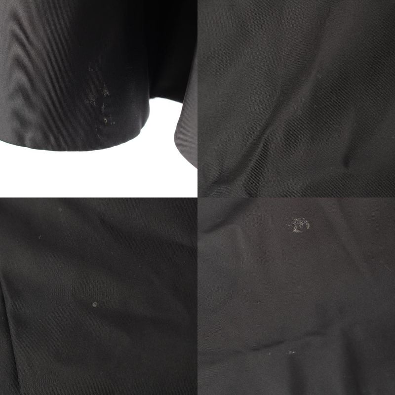 Prada 23 Re Nylon Triangle Logo Flared Long Skirt Bottoms 21x925 Black 36