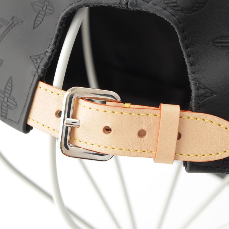 Louis Vuitton Leather Monogram Shadow Baseball Hat Cap M76580 Black