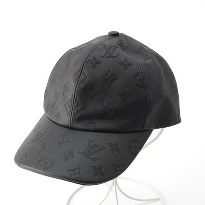 Louis Vuitton Leather Monogram Shadow Baseball Hat Cap M76580 Black
