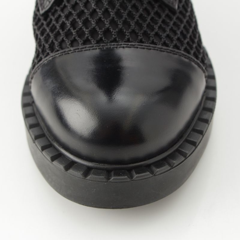 Prada Lace Up Long Boots Mesh Triangle Logo Boots 1w907m Black 36