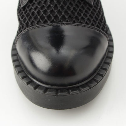 Prada Lace Up Long Boots Mesh Triangle Logo Boots 1w907m Black 36