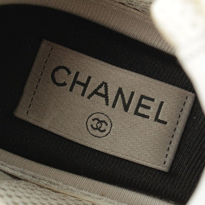 Chanel Mesh Coco Mark Sneakers Low Cut G39792 Silver White 37