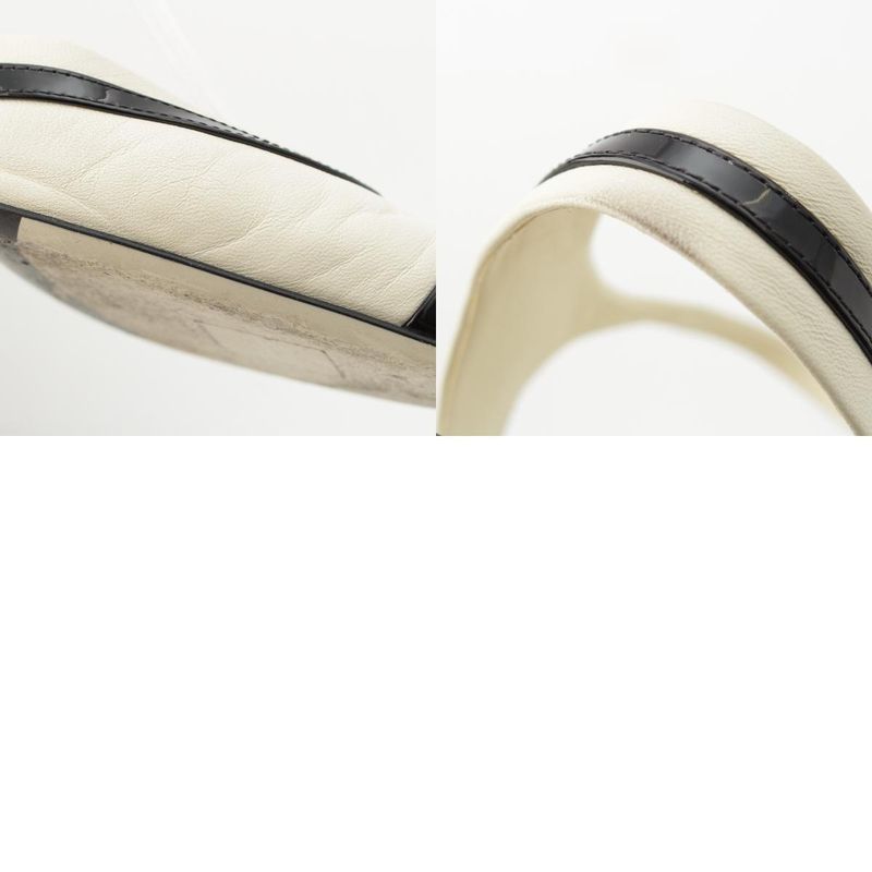 Chanel Leather Coco Mark Bicolor Suring Bag Pumps Shoes G38846 Black White 37c