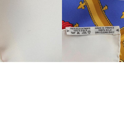 Hermes Carré 90 Selles a Housse Cabas - Sitting Silk Scarf White Multicolor