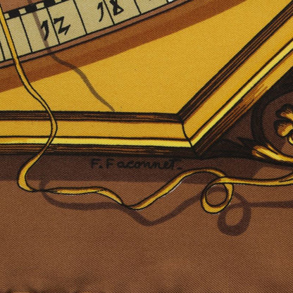 Hermes Carre 90 Dies Et Hore Astrology Silk Scarf Brown