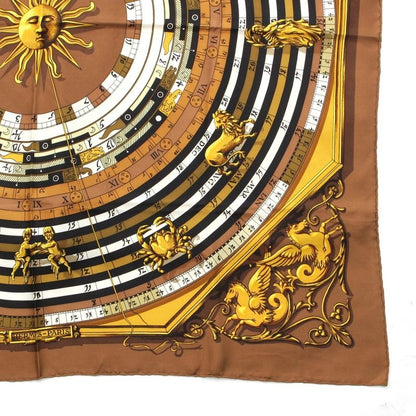 Hermes Carre 90 Dies Et Hore Astrology Silk Scarf Brown