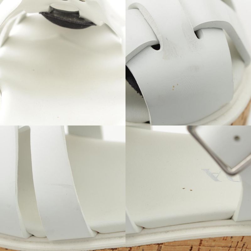 Prada Monolith Triangle Logo Sandals White 37