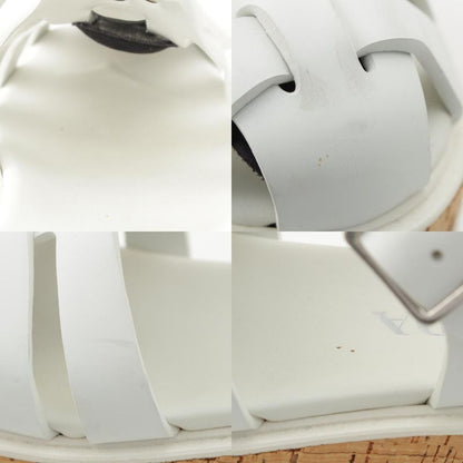 Prada Monolith Triangle Logo Sandals White 37