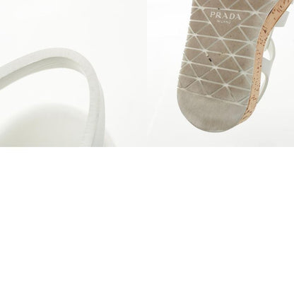 Prada Monolith Triangle Logo Sandals White 37