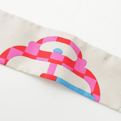 Hermes Twilly Bouclerie Moderne Modern Buckle Silk Scarf Multicolor