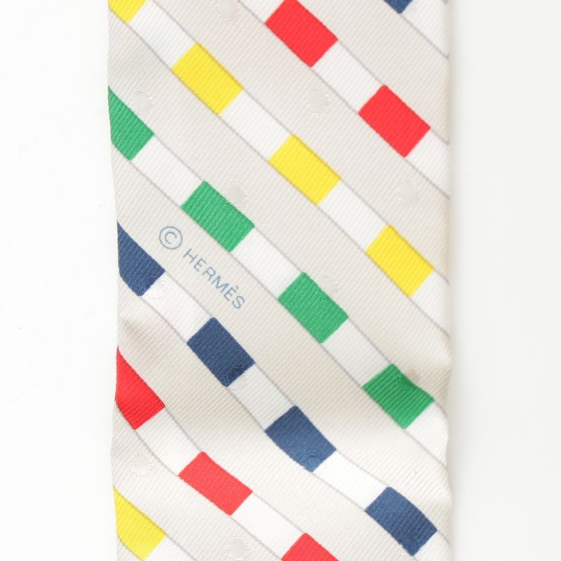 Hermes Twilly Bouclerie Moderne Modern Buckle Silk Scarf Multicolor