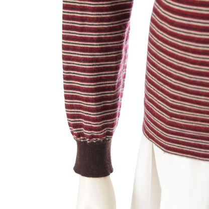 Prada Sport Cashmere Archive Striped Crewneck Knitted Cardigan Red Brown 40