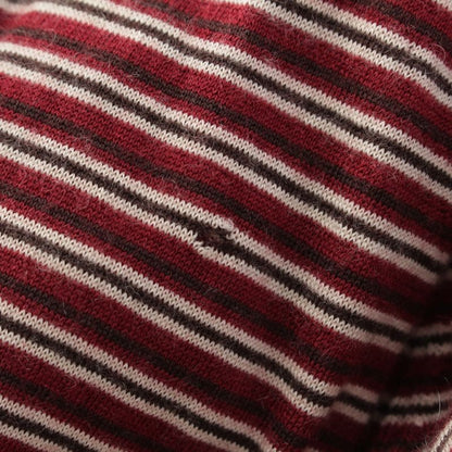 Prada Sport Cashmere Archive Striped Crewneck Knitted Cardigan Red Brown 40