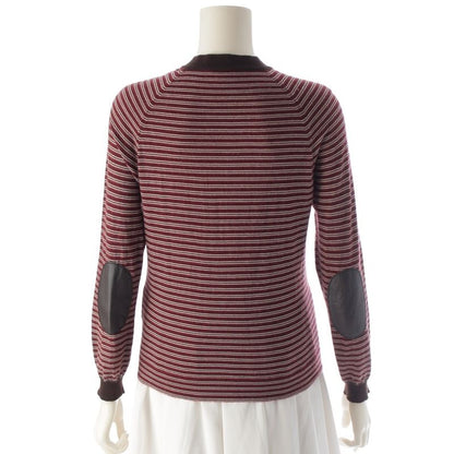 Prada Sport Cashmere Archive Striped Crewneck Knitted Cardigan Red Brown 40