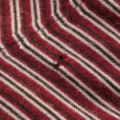 Prada Sport Cashmere Archive Striped Crewneck Knitted Cardigan Red Brown 40