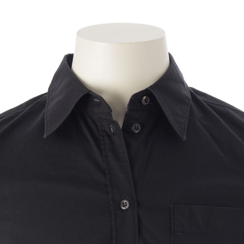 Prada Cotton Nylon Short Sleeved Shirt Top Black 44