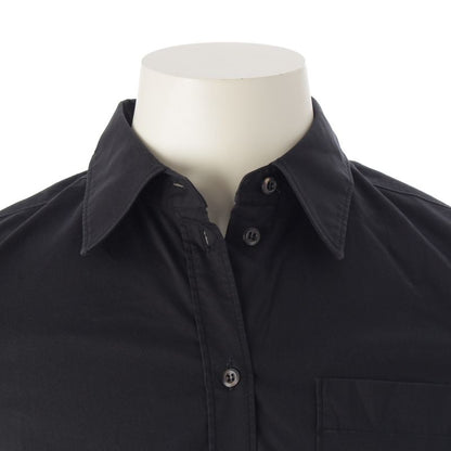 Prada Cotton Nylon Short Sleeved Shirt Top Black 44