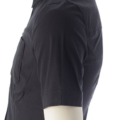 Prada Cotton Nylon Short Sleeved Shirt Top Black 44