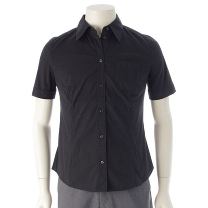 Prada Cotton Nylon Short Sleeved Shirt Top Black 44
