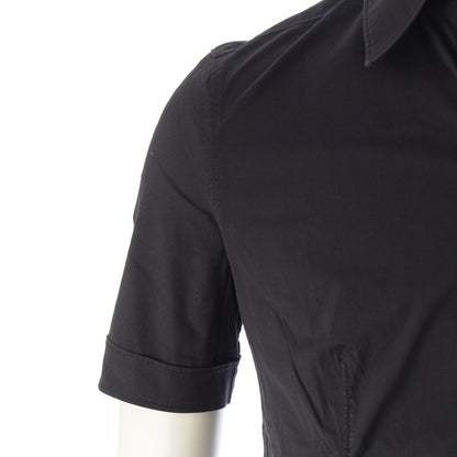 Prada Cotton Nylon Short Sleeved Shirt Top Black 44