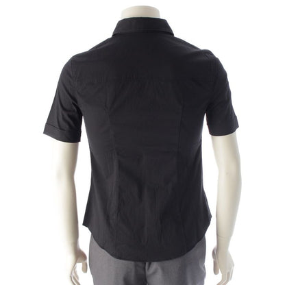 Prada Cotton Nylon Short Sleeved Shirt Top Black 44