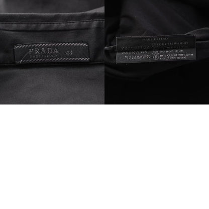 Prada Cotton Nylon Short Sleeved Shirt Top Black 44