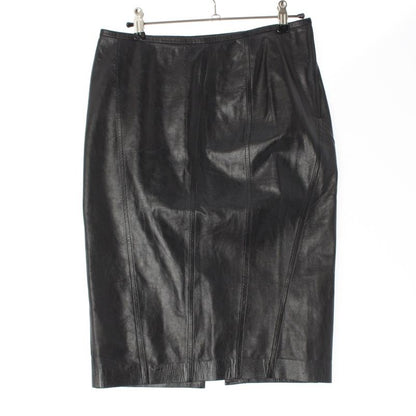Gucci Leather Tom Ford Period Shape Pattern Bias Skirt Black 38