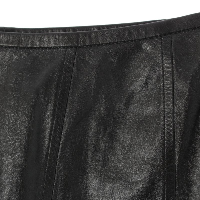 Gucci Leather Tom Ford Period Shape Pattern Bias Skirt Black 38