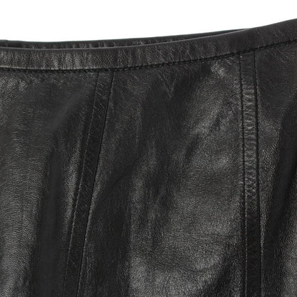 Gucci Leather Tom Ford Period Shape Pattern Bias Skirt Black 38