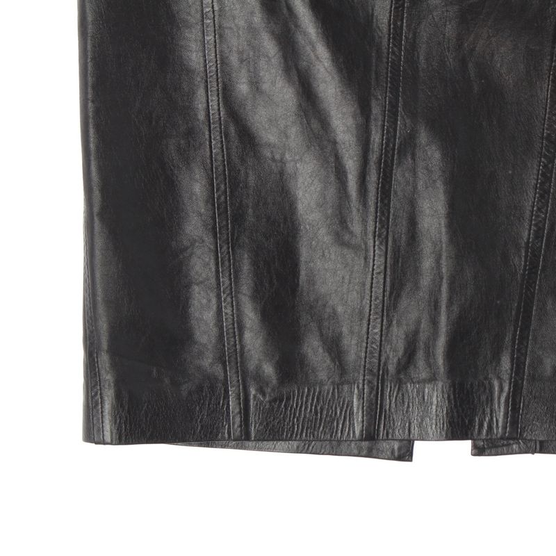 Gucci Leather Tom Ford Period Shape Pattern Bias Skirt Black 38