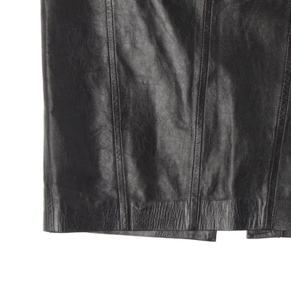 Gucci Leather Tom Ford Period Shape Pattern Bias Skirt Black 38